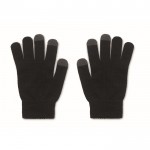Tactiele handschoenen van RPET-polyester met kurklabel met logo kleur zwart tweede weergave
