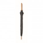 Winddichte handmatige RPET pongeeparaplu met bamboestructuur Ø104 kleur zwart tweede weergave