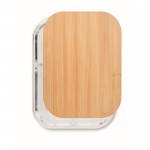 Glazen lunchbox met 3 compartimenten en bamboe deksel 800ml kleur doorzichtig vierde weergave