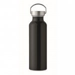 Drinkfles van gerecycled aluminium met anti-lekdop en handvat 500ml kleur zwart vierde weergave