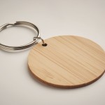 Eenvoudige goedkope ronde bamboe sleutelhanger bedrukken kleur hout foto bekijken derde weergave