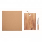 Kaasplankenset van acaciahout met mes bedrukken kleur hout zesde weergave