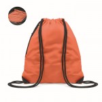 Reflecterende rugzakken met logo met dikke touwen en ritsvak kleur oranje