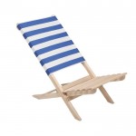 Opvouwbare houten strandstoel met lage zitting, maximaal gewicht 95 kg weergave met bedrukking
