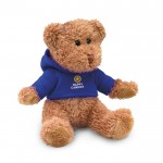 Promotie teddybeer met shirt kleur blauw vierde weergave met logo