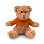 Promotie teddybeer met shirt kleur oranje