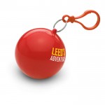 Regenjas in plastic bal voor reclame kleur rood vierde weergave met logo