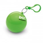 Regenjas in plastic bal voor reclame kleur limoen groen vierde weergave met logo
