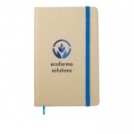 Notitieboekje van gerecycled materiaal kleur blauw bedrukt