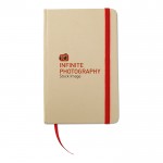 Notitieboekje van gerecycled materiaal kleur rood bedrukt