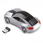 Draadloze muis in de vorm van een auto kleur matzilver tweede weergave