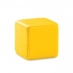 Anti-stress kubus met logo kleur geel