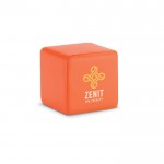 Anti-stress kubus met logo kleur oranje