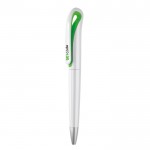 Goedkope balpennen voor reclame kleur limoen groen vierde weergave met logo