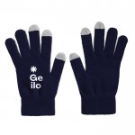 Touchscreen handschoenen met logo kleur blauw vierde weergave met logo