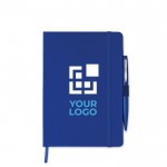 Promotie notitieboekje met pen weergave met jouw bedrukking