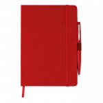 Promotie notitieboekje met pen kleur rood