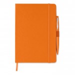 Promotie notitieboekje met pen kleur oranje