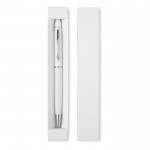 Luxe pen bedrukken pennen in kartonnen doosje kleur wit