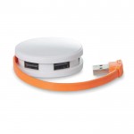Promotionele USB-hub met 4 poorten kleur oranje