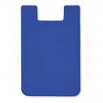 Siliconen kaartjeshouder met logo kleur koningsblauw