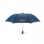 Corporatieve paraplu van 21” voor bedrijven kleur blauw vierde weergave met logo