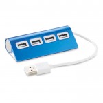 Promotionele USB-hub met 4 poorten kleur blauw