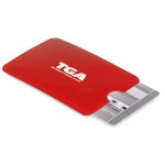 Promotionele creditcard beschermhoesje  kleur rood derde weergave met logo