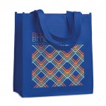 Goedkope tassen met logo voor bedrijven kleur koningsblauw vierde weergave met logo