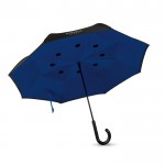 Omkeerbare paraplu van 23'' kleur koningsblauw bedrukt