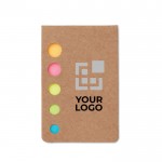 Grappig blok met gekleurde sticky notes weergave met jouw bedrukking