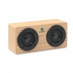 Stijlvolle houten speaker voor reclame kleur hout vierde weergave met logo