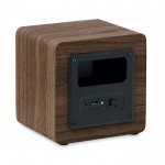Goedkope houten speaker met logo kleur donker hout tweede weergave