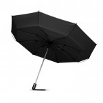 Moderne opvouwbare paraplu met logo kleur zwart vierde weergave