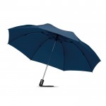 Moderne opvouwbare paraplu met logo kleur blauw