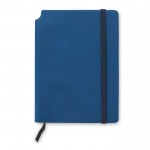 A5-formaat notitieboekje met slappe kaft kleur blauw derde weergave