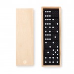Domino in houten doos met logo kleur hout