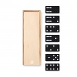 Domino in houten doos met logo kleur hout tweede weergave
