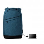 Laptop rugzak met logo voor bedrijven kleur blauw tweede weergave
