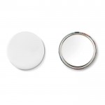 Button met spiegel om te bedrukken Ø75mm kleur matzilver
