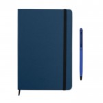 A5-notitieboekje met pen voor reclame kleur blauw