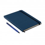 A5-notitieboekje met pen voor reclame kleur blauw tweede weergave