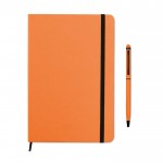 A5-notitieboekje met pen voor reclame kleur oranje