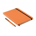 A5-notitieboekje met pen voor reclame kleur oranje tweede weergave