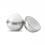 Lippenbalsem in ovalen doosje kleur glanzend zilver