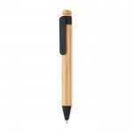 Bamboe pen met klikmechanisme kleur zwart tweede weergave