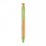 Bamboe pen met klikmechanisme kleur groen