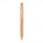 Bamboe pen met klikmechanisme kleur oranje