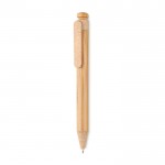 Bamboe pen met klikmechanisme kleur oranje tweede weergave