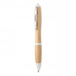 Klassieke houten pen om te bedrukken kleur wit tweede weergave